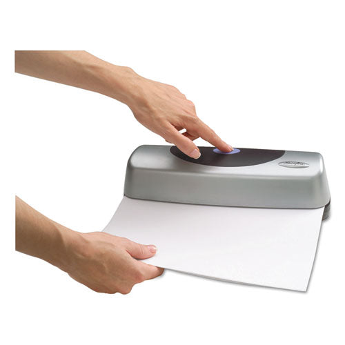 15-sheet Electric/battery Portable Desktop Punch, Three-holes, 9/32