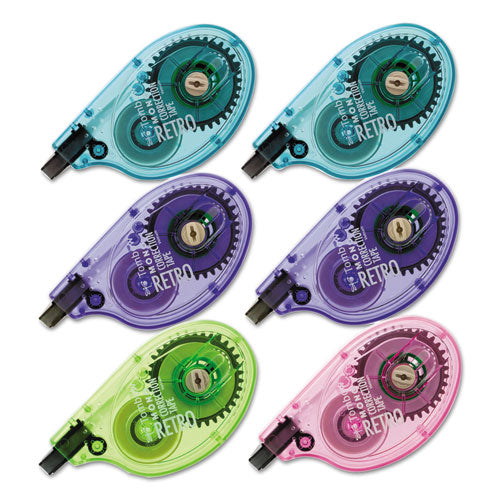 Mono Original Correction Tape, Assortedt Retrocolor Applicators, 0.17