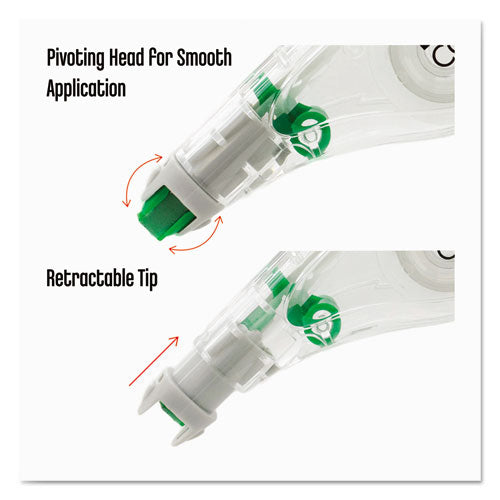 Mono Hybrid Style Correction Tape, Non-refillable, Clear Applicator, 0.17