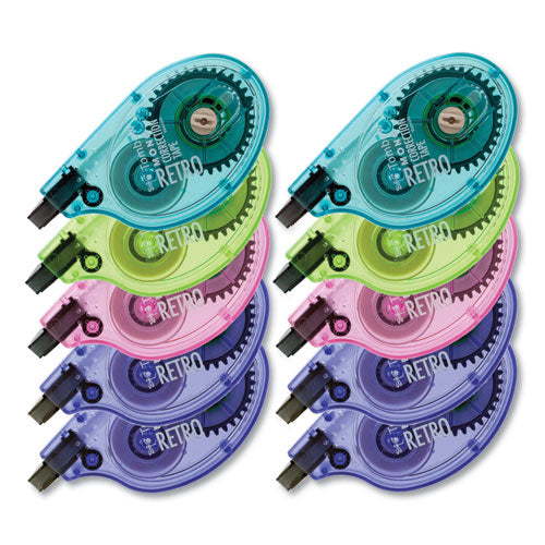 Mono Original Correction Tape, Assorted Retrocolor Applicators, 0.17