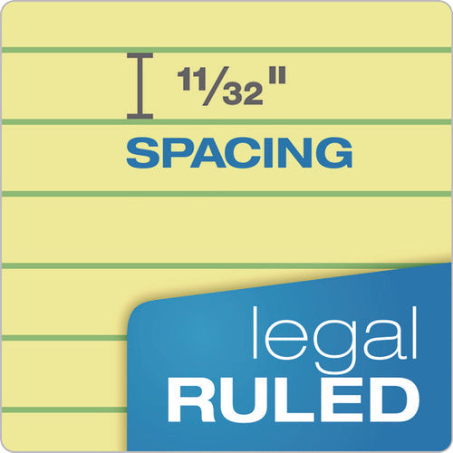 Perforated Writing Pads, Wide/legal Rule, 50 Canary-yellow 8.5 X 14 Sheets, Dozen