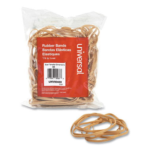 Rubber Bands, Size 33, 0.04" Gauge, Beige, 4 Oz Box, 160/pack