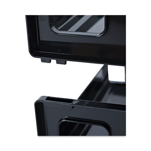 Recycled Plastic Side Load Desk Trays, 2 Sections, Letter Size Files, 13