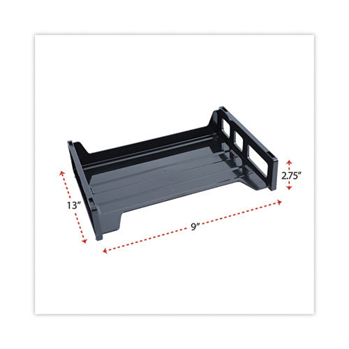 Recycled Plastic Side Load Desk Trays, 2 Sections, Letter Size Files, 13