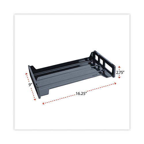Recycled Plastic Side Load Desk Trays, 2 Sections, Legal Size Files, 16.25