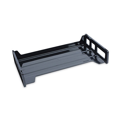 Recycled Plastic Side Load Desk Trays, 2 Sections, Legal Size Files, 16.25