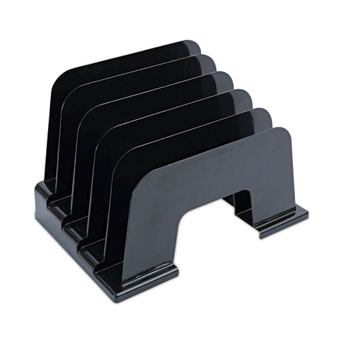 Recycled Plastic Incline Sorter, 5 Sections, Letter Size Files, 13.25