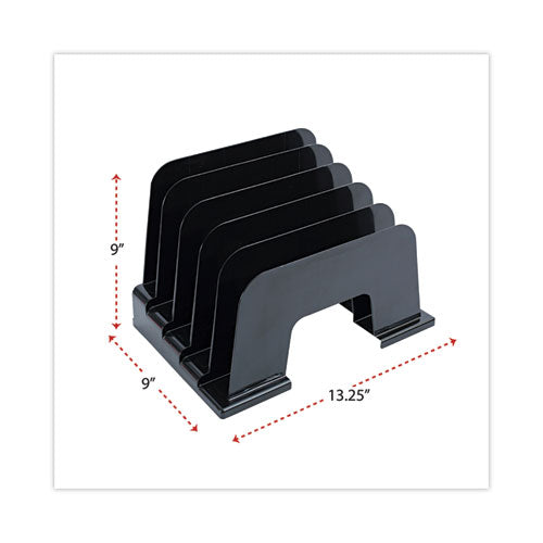 Recycled Plastic Incline Sorter, 5 Sections, Letter Size Files, 13.25