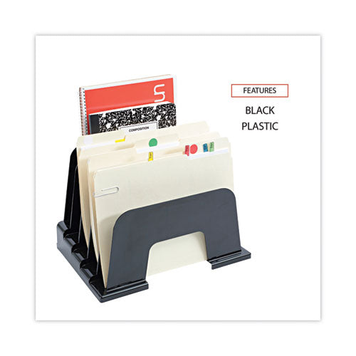 Recycled Plastic Incline Sorter, 5 Sections, Letter Size Files, 13.25