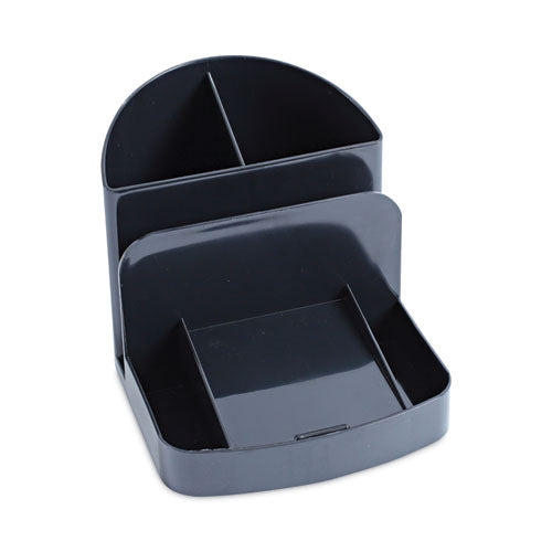 Deluxe Message Center, 6 Compartments, Plastic, 5.5 X 6.75 X 5, Black