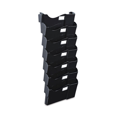 Grande Central Filing System, 7 Sections, Legal/letter Size, Wall Mount, 16" X 4.75" X 38.25", Black, 7/pack