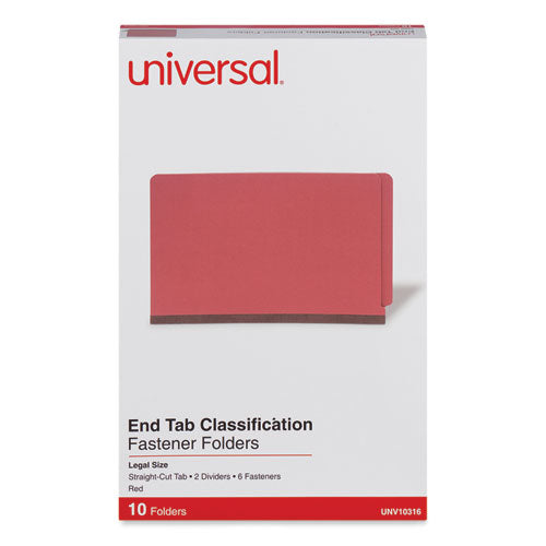 Red Pressboard End Tab Classification Folders, 2