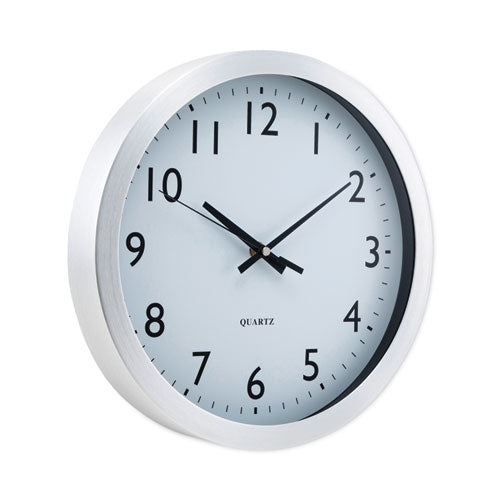 Brushed Aluminum Wall Clock, 12
