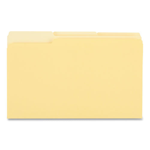Deluxe Colored Top Tab File Folders, 1/3-cut Tabs: Assorted, Legal Size, Yellow/light Yellow, 100/box