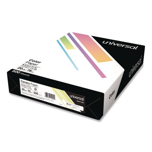 Deluxe Colored Paper, 20 Lb Bond Weight, 8.5 X 11, Canary, 500/ream