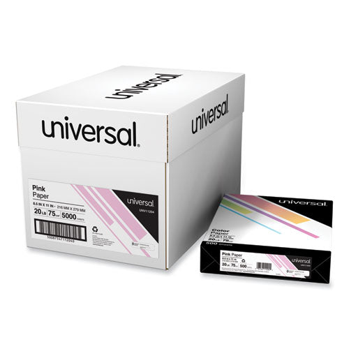 Deluxe Colored Paper, 20 Lb Bond Weight, 8.5 X 11, Pink, 500 Sheets/ream, 10 Reams/carton