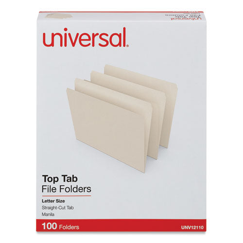 Top Tab File Folders, Straight Tabs, Letter Size, 0.75