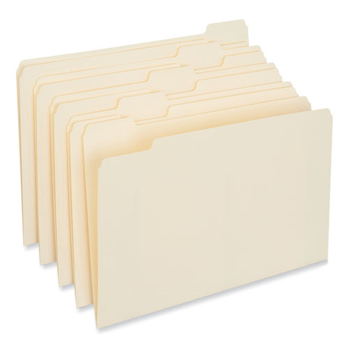 Top Tab File Folders, 1/5-cut Tabs: Assorted, Letter Size, 0.75