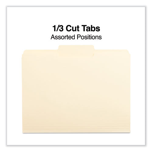 Top Tab File Folders, 1/3-cut Tabs: Center Position, Letter Size, 0.75