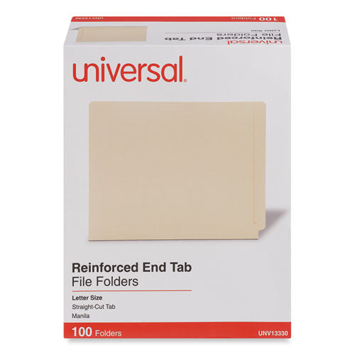 Deluxe Reinforced End Tab Folders, Straight Tabs, Letter Size, 0.75