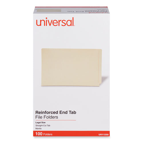 Deluxe Reinforced End Tab Folders, Straight Tabs, Legal Size, 0.75