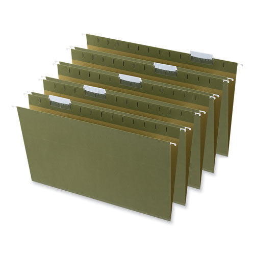 Box Bottom Hanging File Folders, 1" Capacity, Legal Size, 1/5-cut Tabs, Standard Green, 25/box