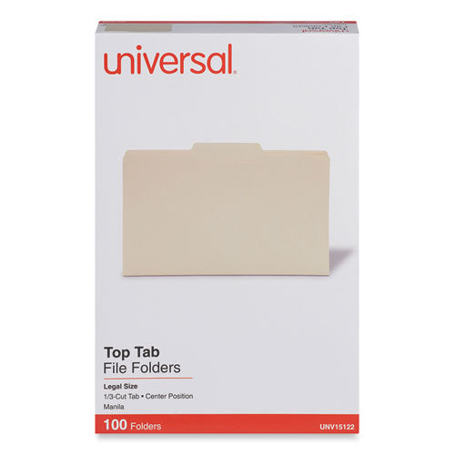 Top Tab File Folders, 1/3-cut Tabs: Center Position, Legal Size, 0.75