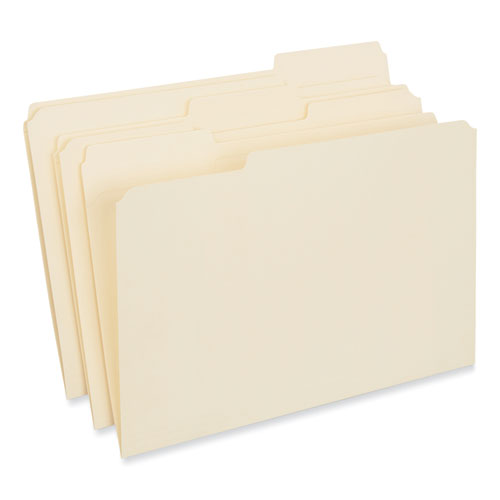 Double-ply Top Tab Manila File Folders, 1/3-cut Tabs: Assorted, Legal Size, 0.75