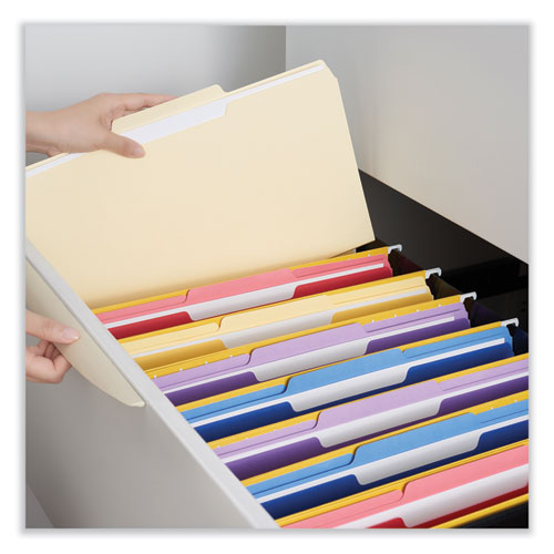 Double-ply Top Tab Manila File Folders, 1/3-cut Tabs: Assorted, Legal Size, 0.75