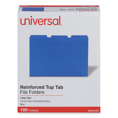 Reinforced Top-tab File Folders, 1/3-cut Tabs: Assorted, Letter Size, 1