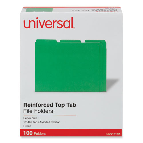 Reinforced Top-tab File Folders, 1/3-cut Tabs: Assorted, Letter Size, 1