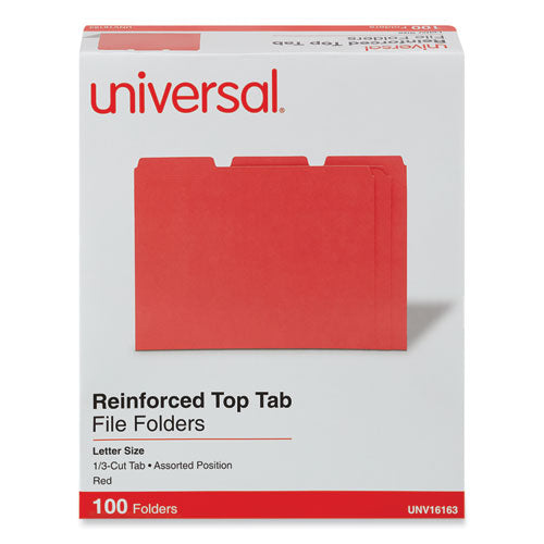 Reinforced Top-tab File Folders, 1/3-cut Tabs: Assorted, Letter Size, 1