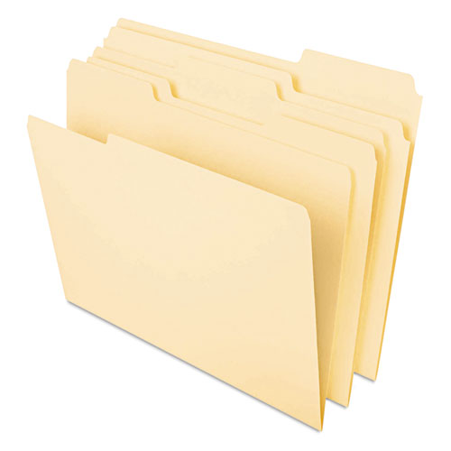 Deluxe Heavyweight File Folders, 1/3-cut Tabs: Assorted, Legal Size, 0.75