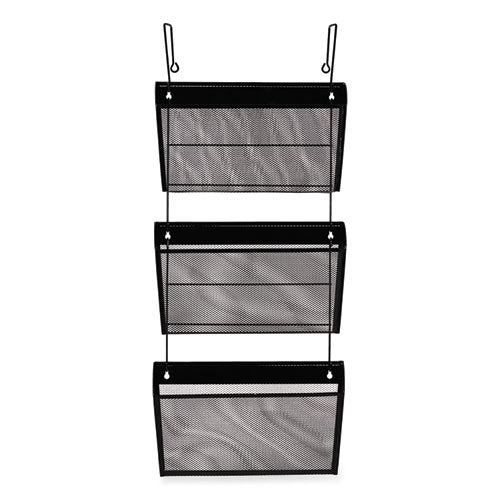 Mesh Three-pack Wall Files, 3 Sections, Letter Size, 14.13