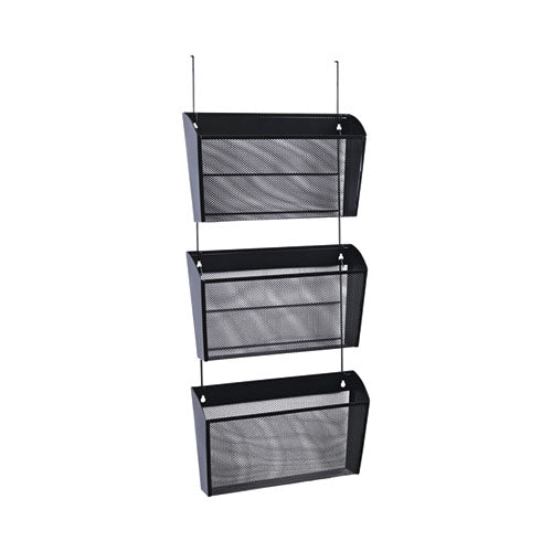 Mesh Three-pack Wall Files, 3 Sections, Letter Size, 14.13