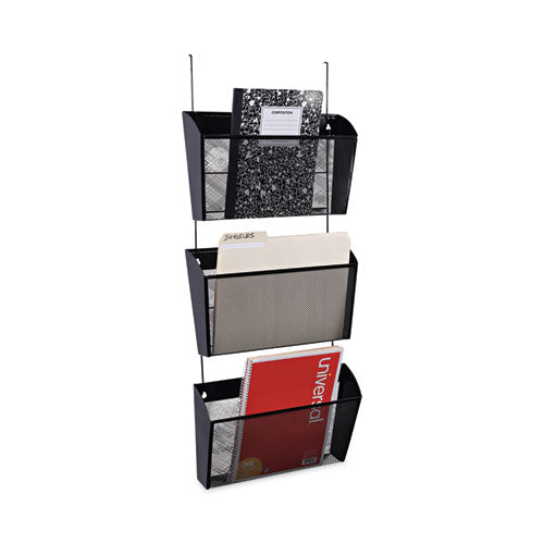 Mesh Three-pack Wall Files, 3 Sections, Letter Size, 14.13