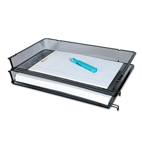 Deluxe Mesh Stacking Side Load Tray, 1 Section, Legal Size Files, 17