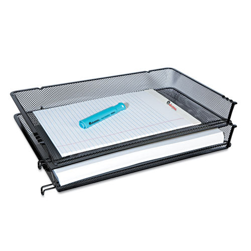 Deluxe Mesh Stacking Side Load Tray, 1 Section, Legal Size Files, 17