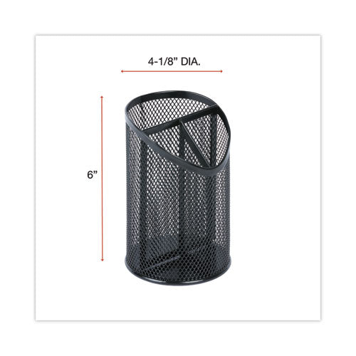 Metal Mesh 3-compartment Pencil Cup, 4.13