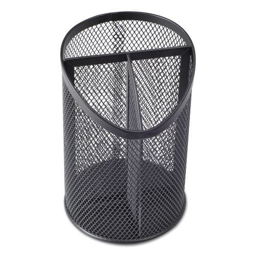 Metal Mesh 3-compartment Pencil Cup, 4.13