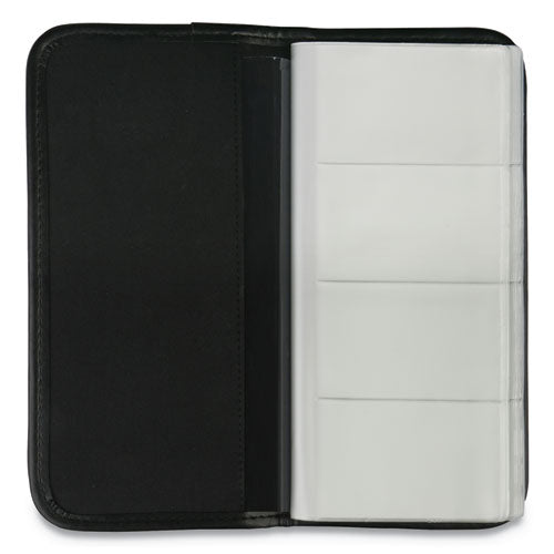 Business Card Holder, Holds 160 3.5 X 2 Cards, 4.75 X 10.13, Vinyl, Black