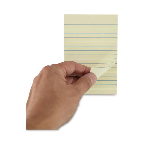 Recycled Self-stick Note Pads, Note Ruled, 4