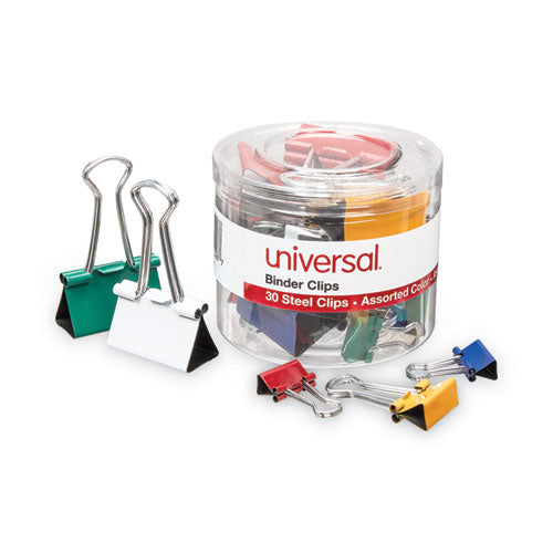 Binder Clips With Storage Tub, (12) Mini (0.5