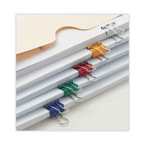 Binder Clips With Storage Tub, Small, Assorted Colors, 40/pack
