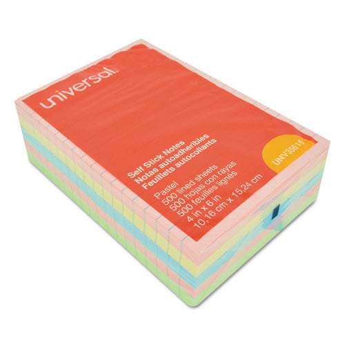 Self-stick Note Pads, Note Ruled, 4