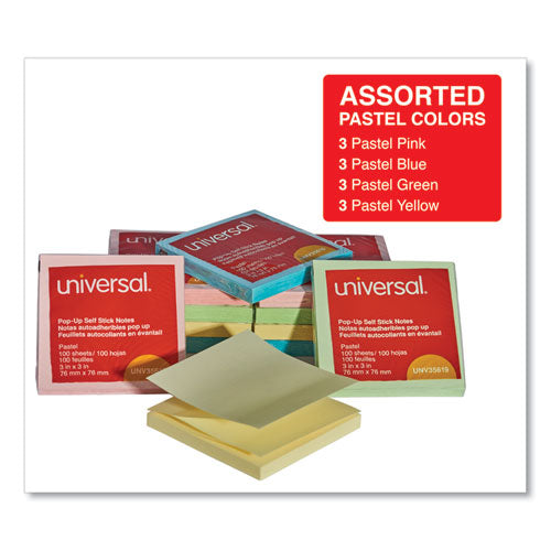 Fan-folded Self-stick Pop-up Note Pads, 3