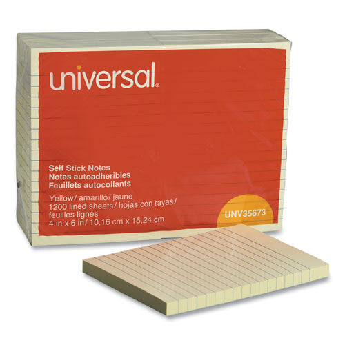 Self-stick Note Pads, Note Ruled, 4