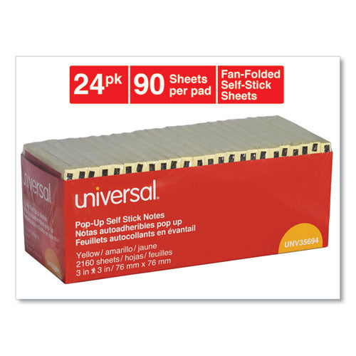 Fan-folded Self-stick Pop-up Note Pads Cabinet Pack, 3