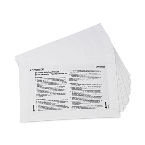 Shredder Lubricant Sheets, 8.4 X 5.9, 24 Sheets/pack