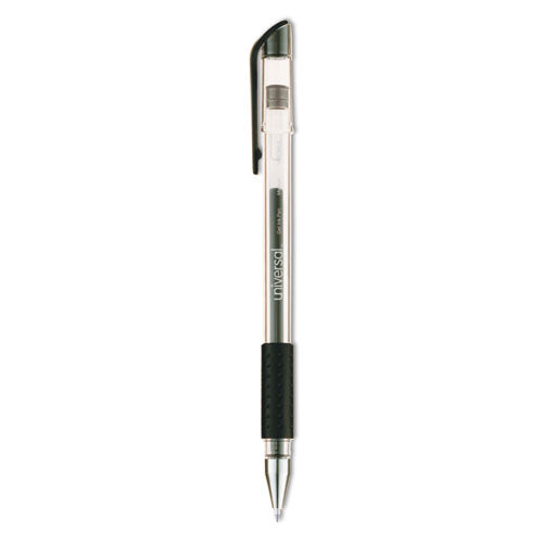 Comfort Grip Gel Pen, Stick, Medium 0.7 Mm, Black Ink, Clear/black Barrel, Dozen